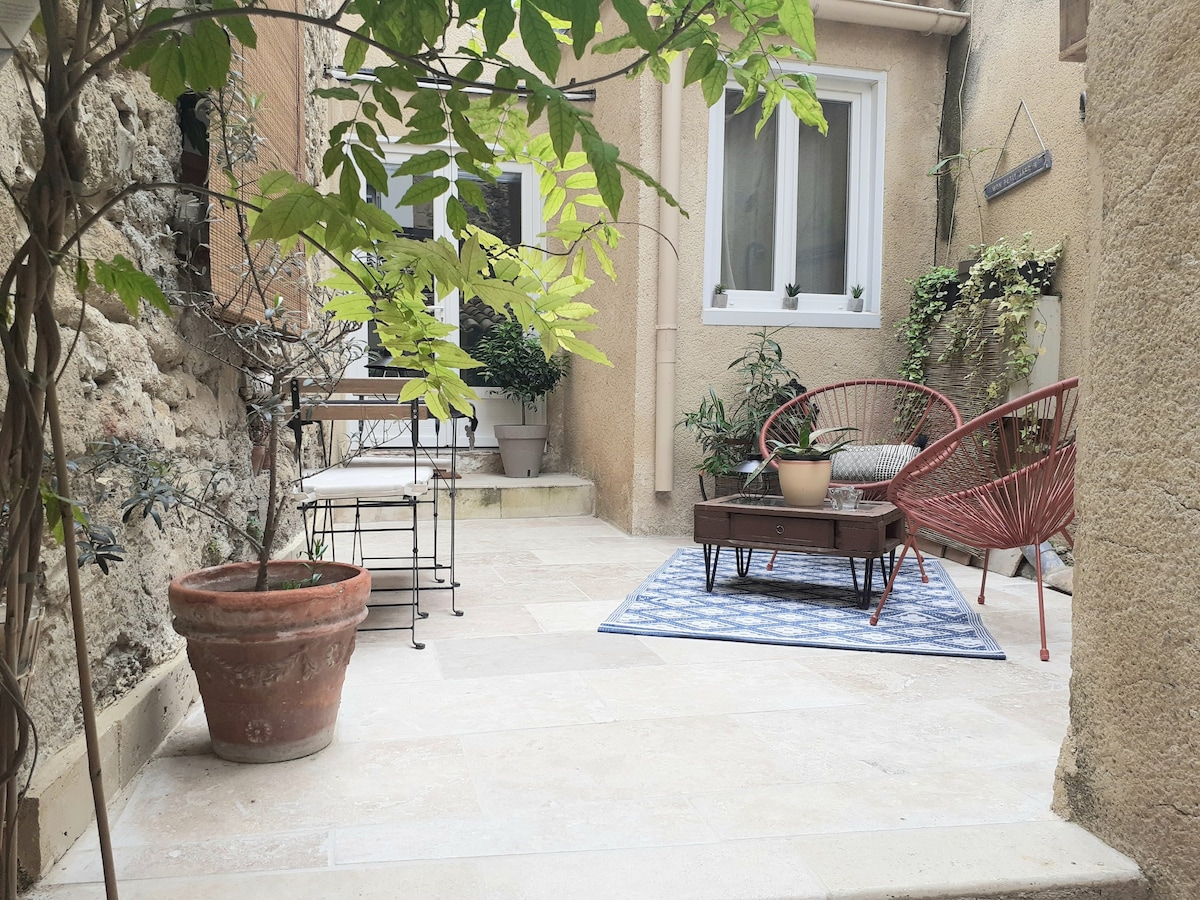 Maison de Village avec cour aux portes d'Avignon.