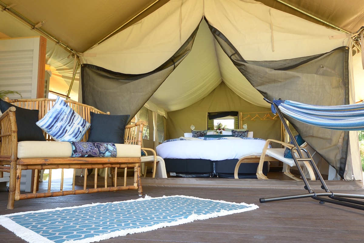 豪华露营@拜伦# 4豪华帐篷，带户外浴池！
