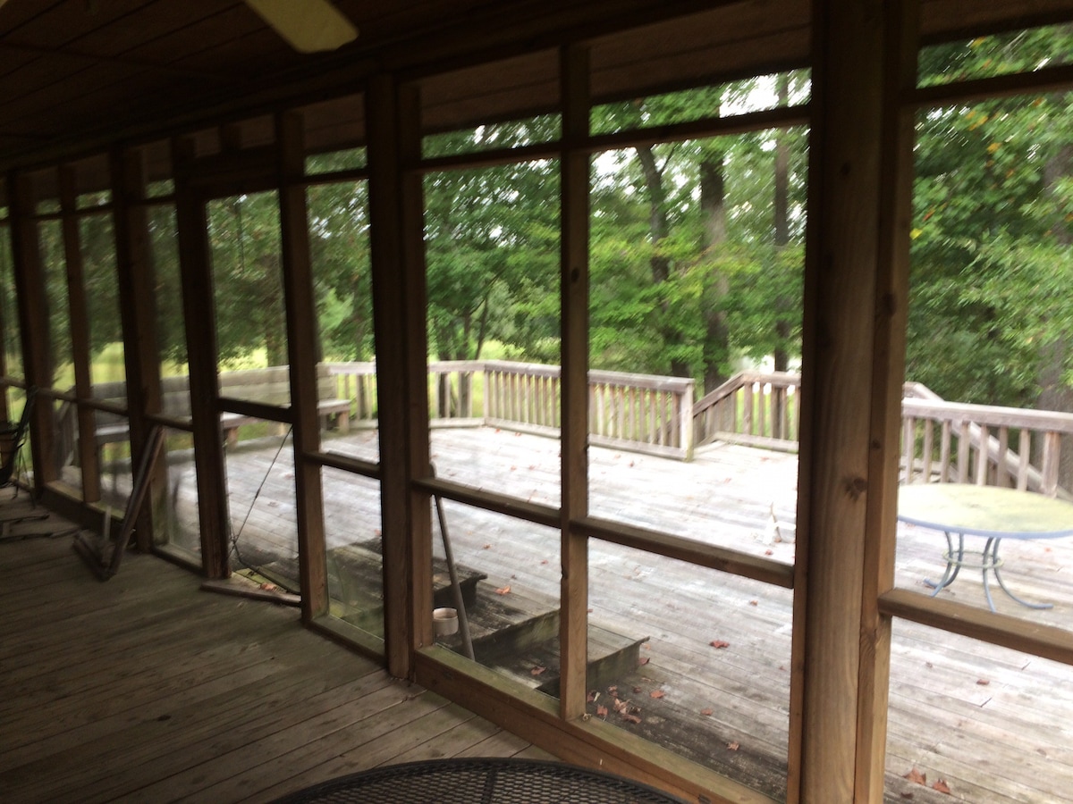 Country cabin on large family farm