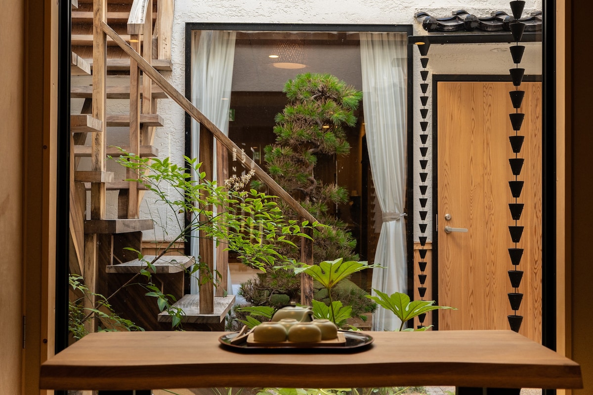 [Tsuru Inn Hanazono Minami]豪华日式现代房屋|天下茶屋站步行4分钟|花园町站步行3分钟|关西道顿堀