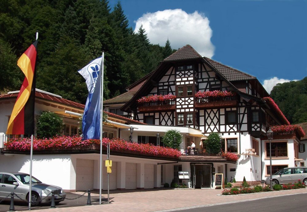 Häfner 's Flair Hotel Adlerbad （ Bad Peterstal-Griesbach ） ，带阳台的双人客房标准