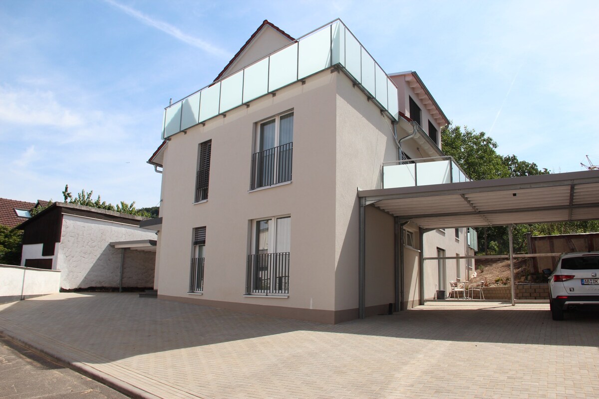 Schloßberg公寓，直接在法兰克福莱茵主干道