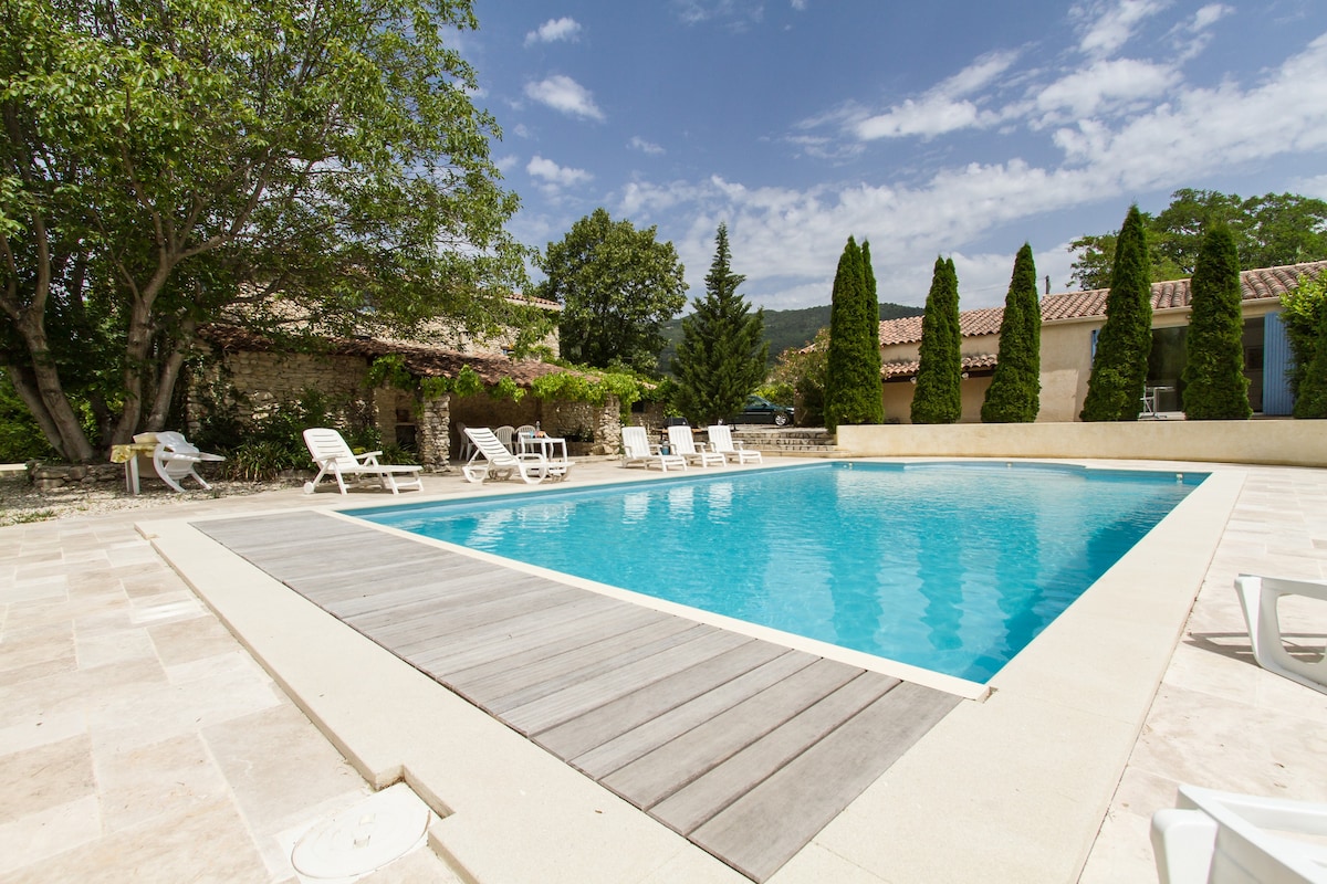 French Country House with heated private pool