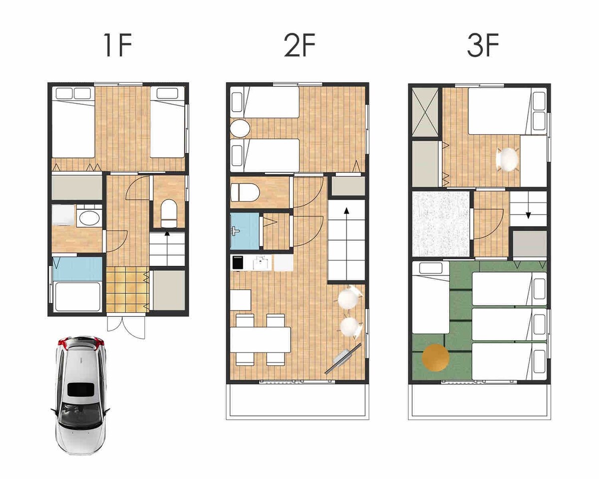 整栋房子租赁@新宿/4间卧室和2间浴室/最多10P