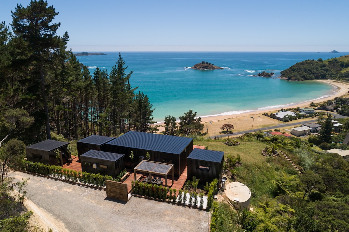设计师海滨别墅，位于美丽的Te Ngaere Bay