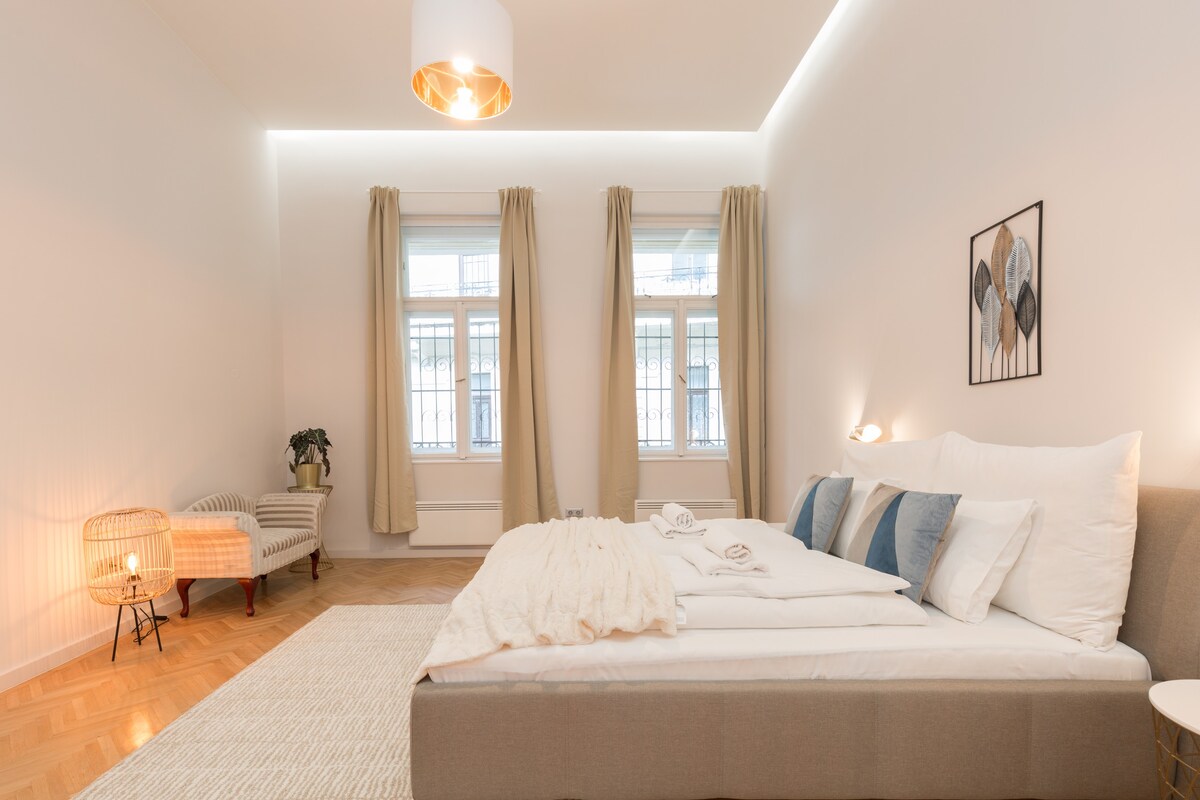 布达佩斯心地带的空间和优雅景点| 2间卧室/2间卧室
