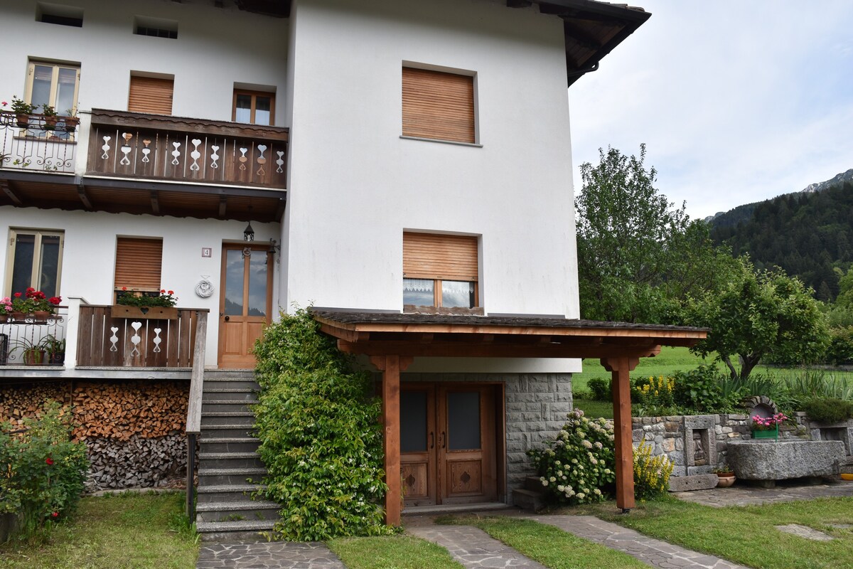 Casa con vista sulla valle alpina