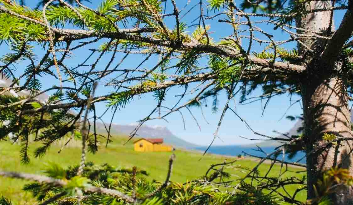 带热水浴缸的小屋