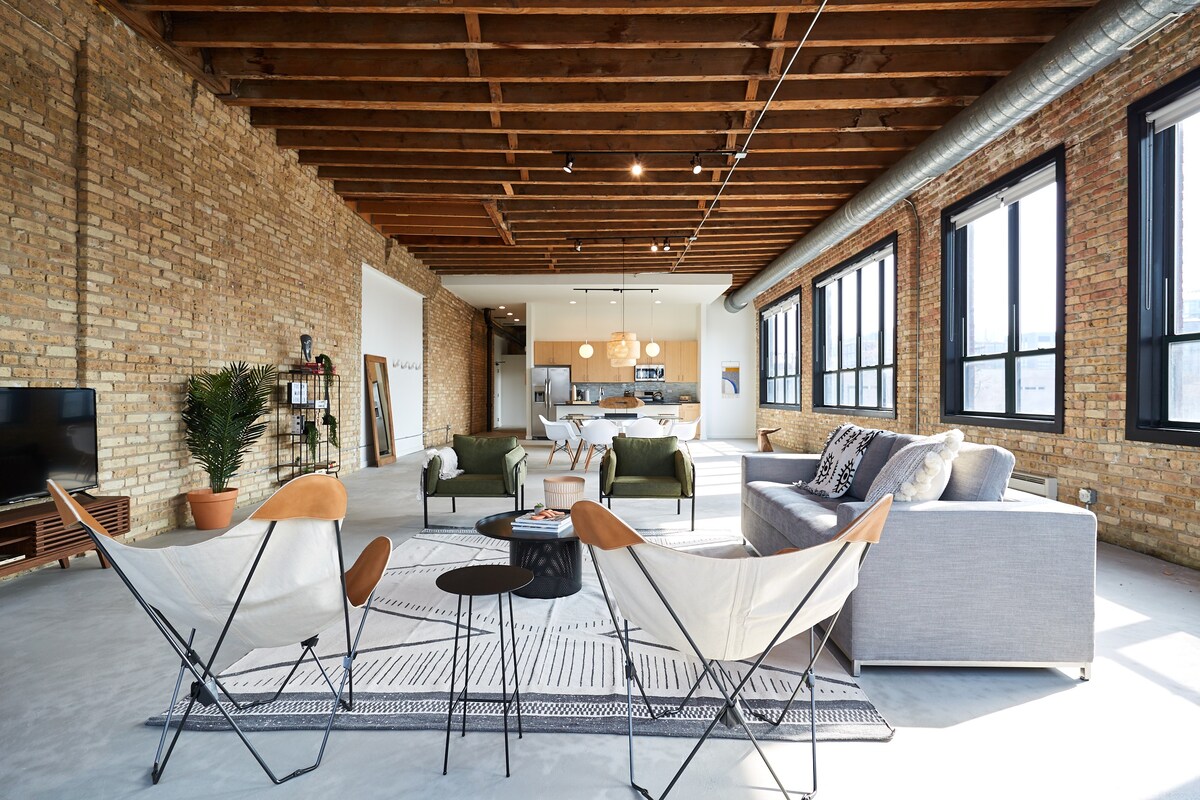 时尚顶层公寓3卧室Loft In Fulton Market |