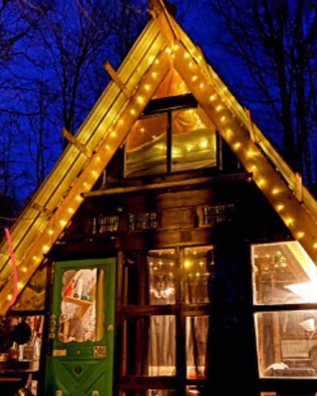 Outside Inn a Rustic Upcycled A-Frame