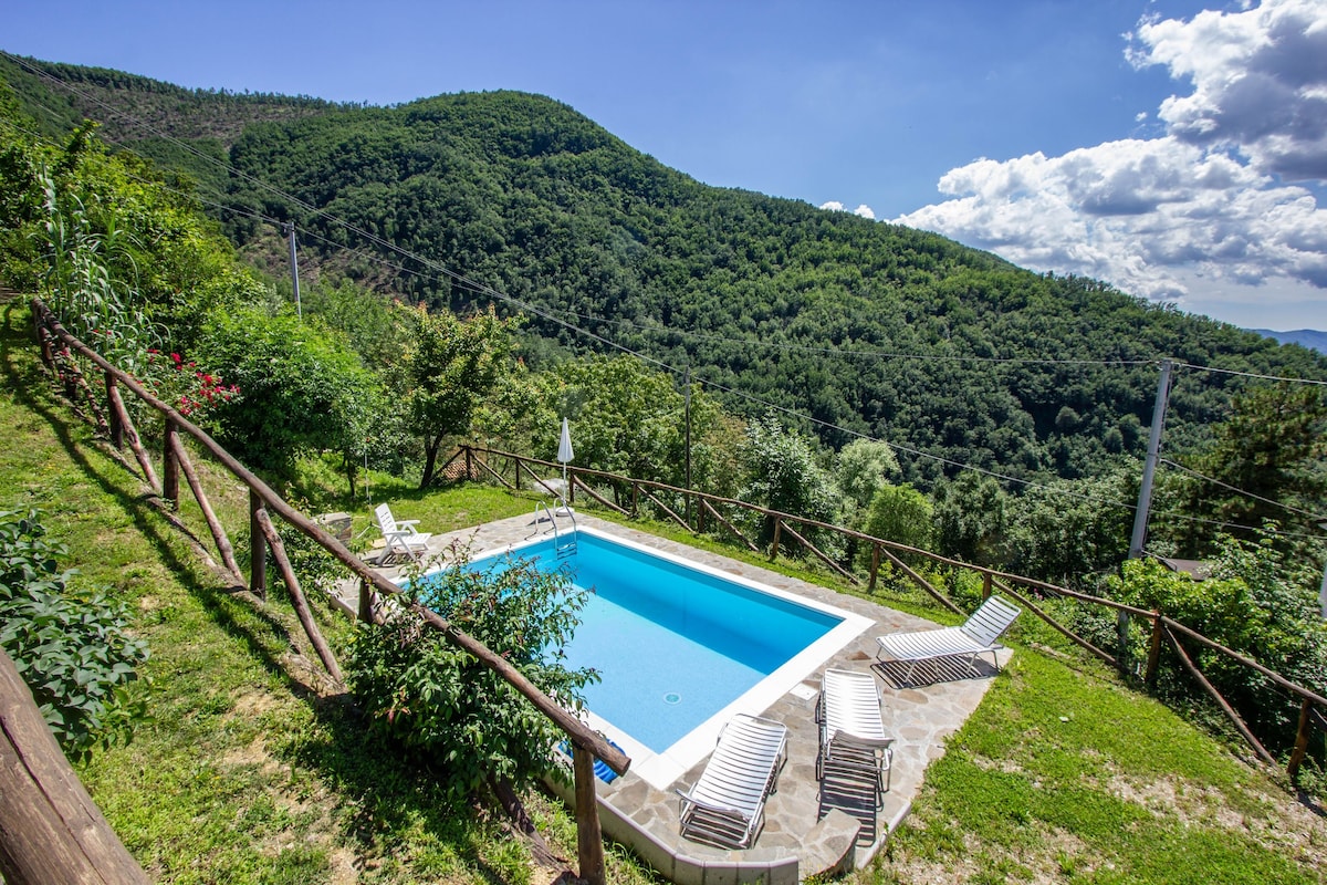 La Casa della Nonna石屋，带泳池景观