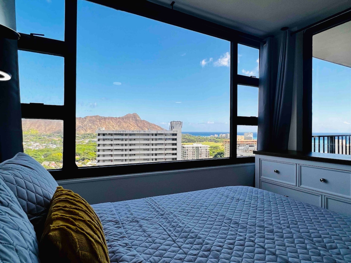 DiamondHead Ocean View Suite |Free Parking| 2Queen