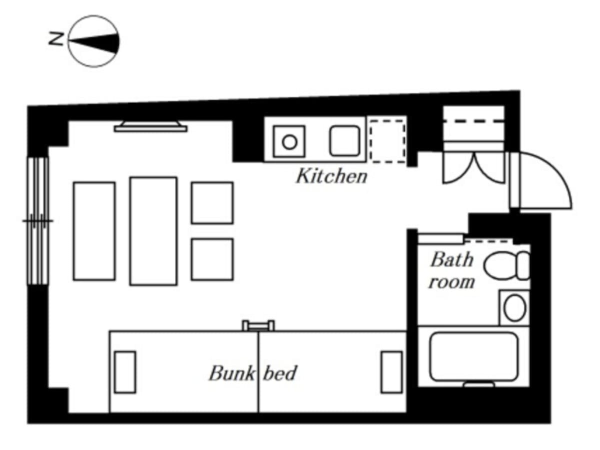 [alphabed Inn Fukuoka Ohori Koen Quad Room]最多可入住4人★天神10分钟·福冈机场20分钟30平方米~