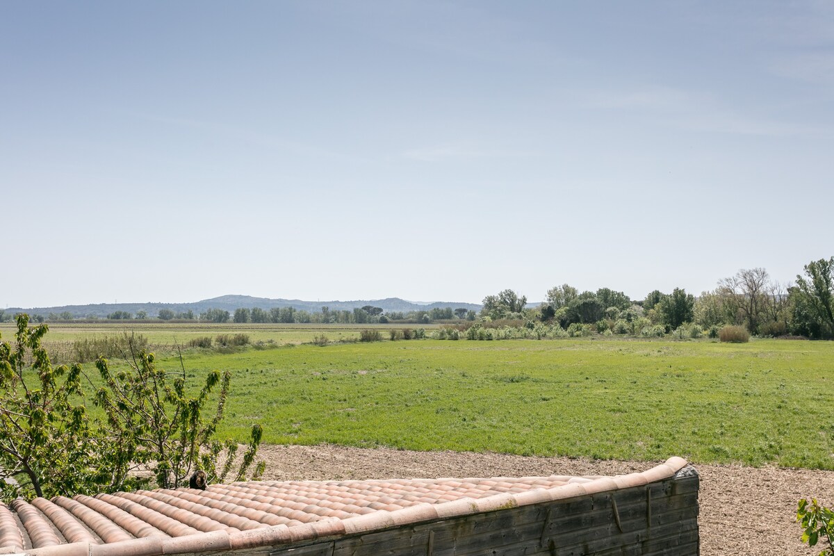 米迪运河（ Canal du Midi ）附近的“Le Relais du Bouchon”小屋