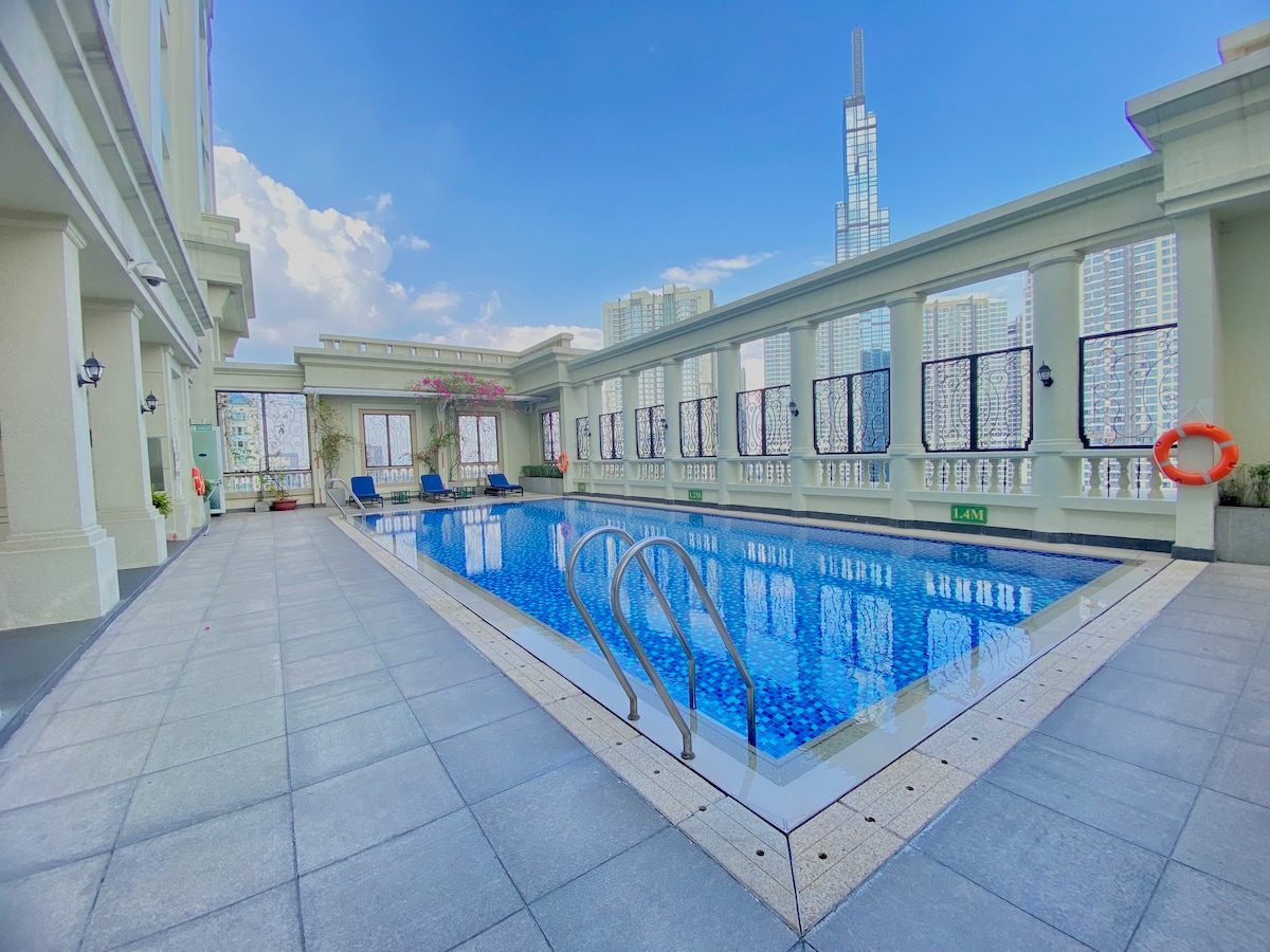 M公寓-豪华1卧5 *和沙发床-屋顶泳池-HCMC
