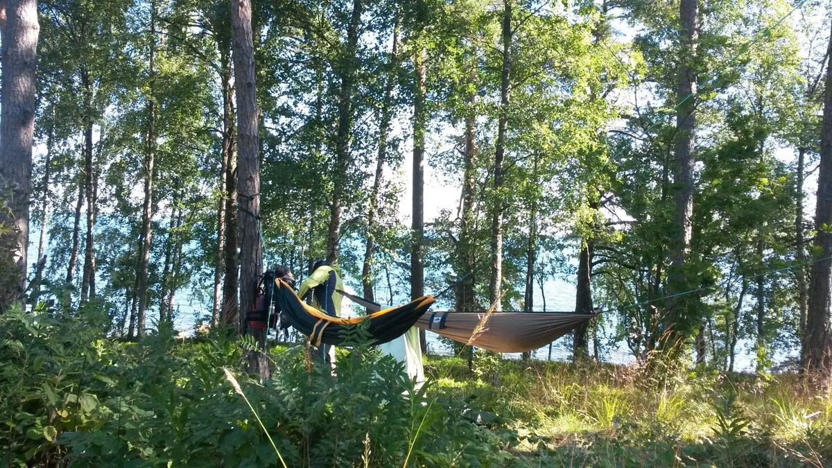 Karelia boating trip with a tent