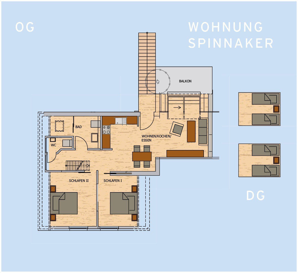 Moderne exklusive Wohnung mit 4 Schlafzimmern
