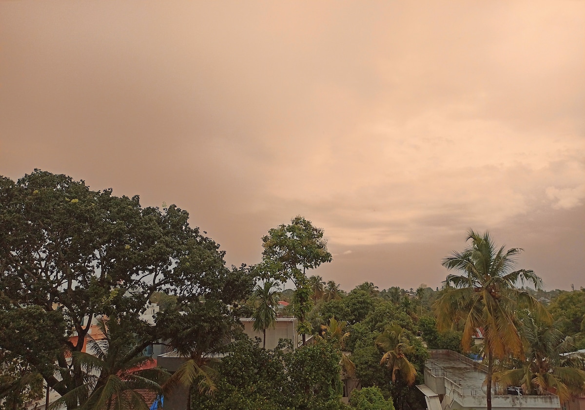 Kollam canal private balcony view with lake access