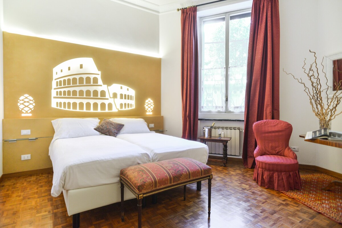 罗马市中心套房的6房间公寓+车库