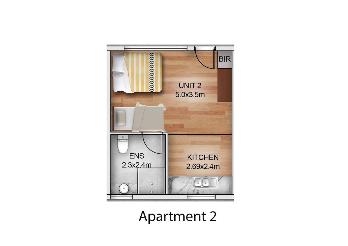 公寓2 -豪华公寓和客房-免费无线网络