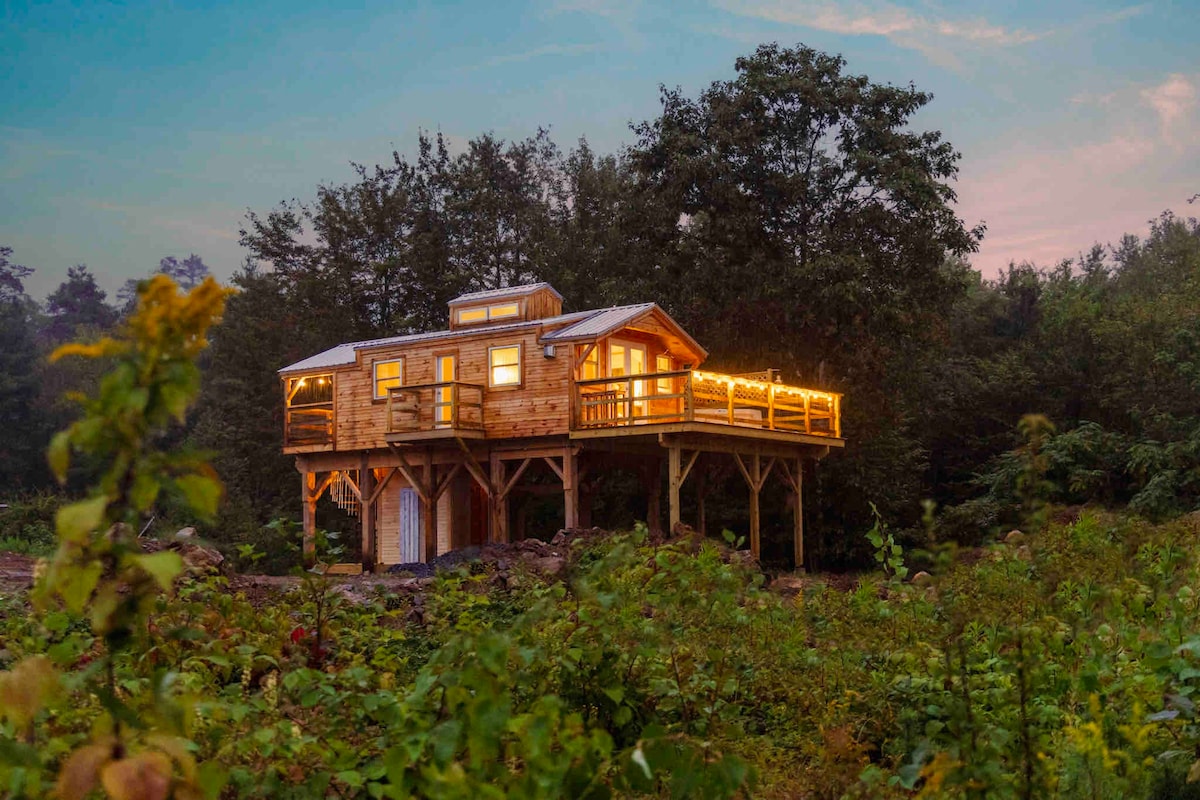 Romantic Riverbed Treehouse - hot tub & new sauna!