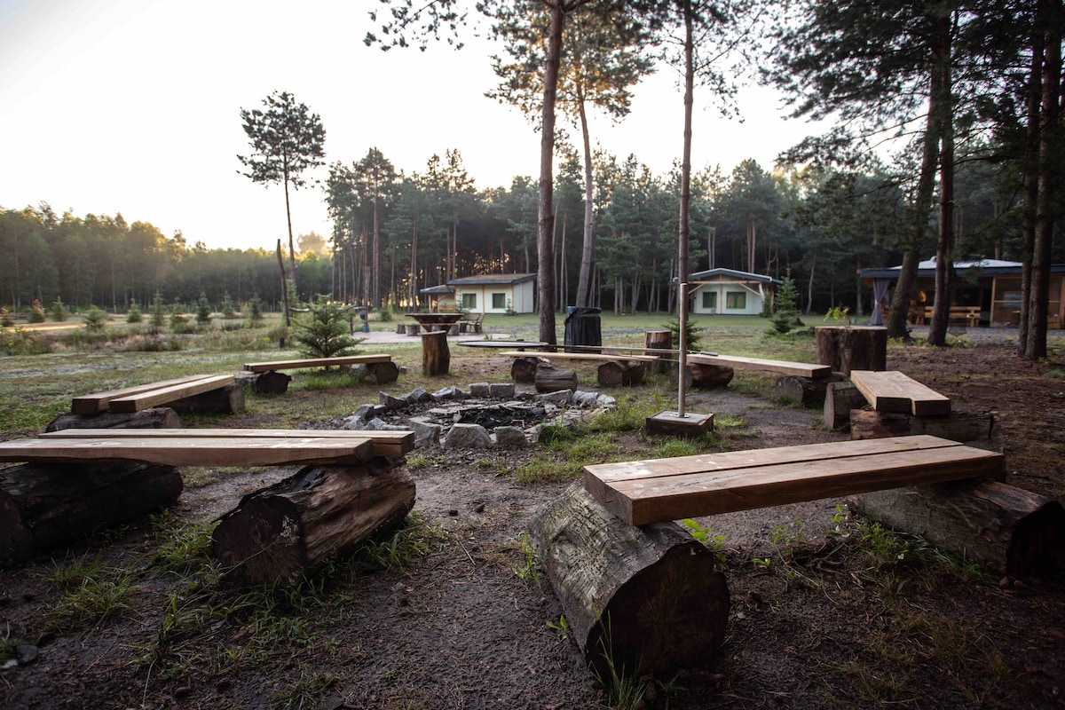 Podkarpackie森林中的粘土和稻草小屋