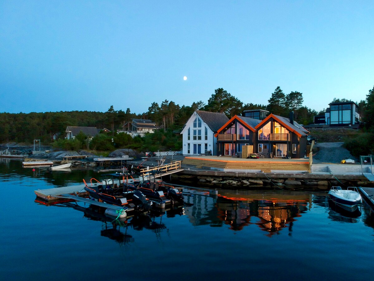 很棒的海上小屋-可眺望博姆拉峡湾（ Bømla fjord ）的全景