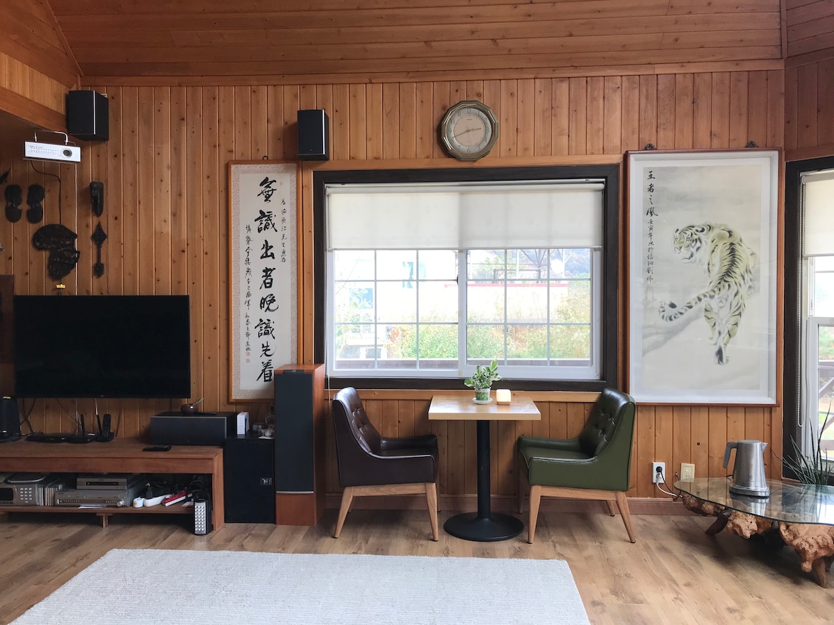 Gapyeong/Cheongpyeong_在宽敞安静的小屋中享受篝火声休息:)