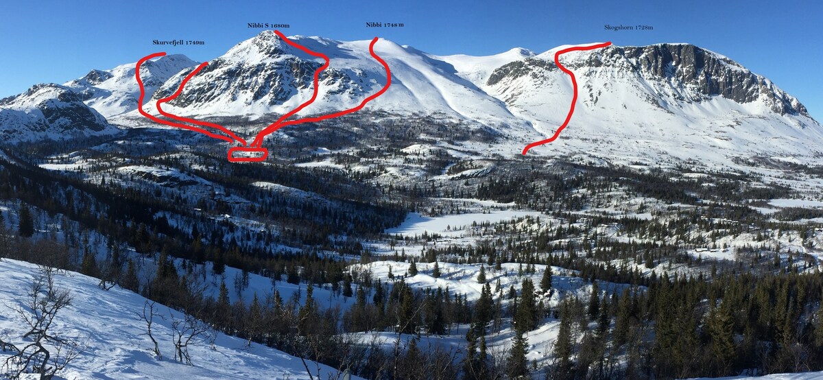 Unique location for hiking and skiing in Hemsedal