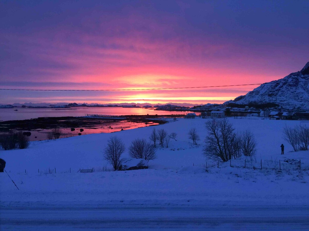 公寓距离Leknes、Lofoten 10分钟路程。海景。