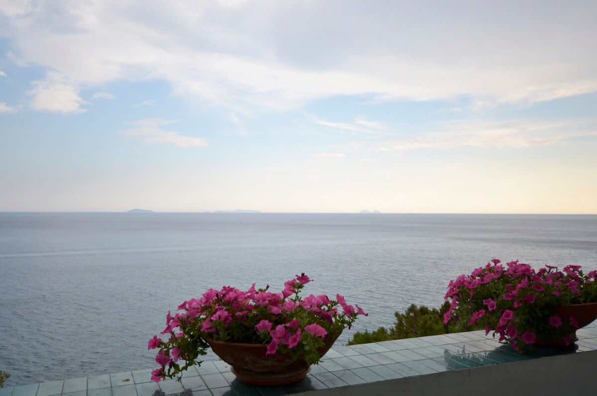 North of Amalfi coast top view, private sea access