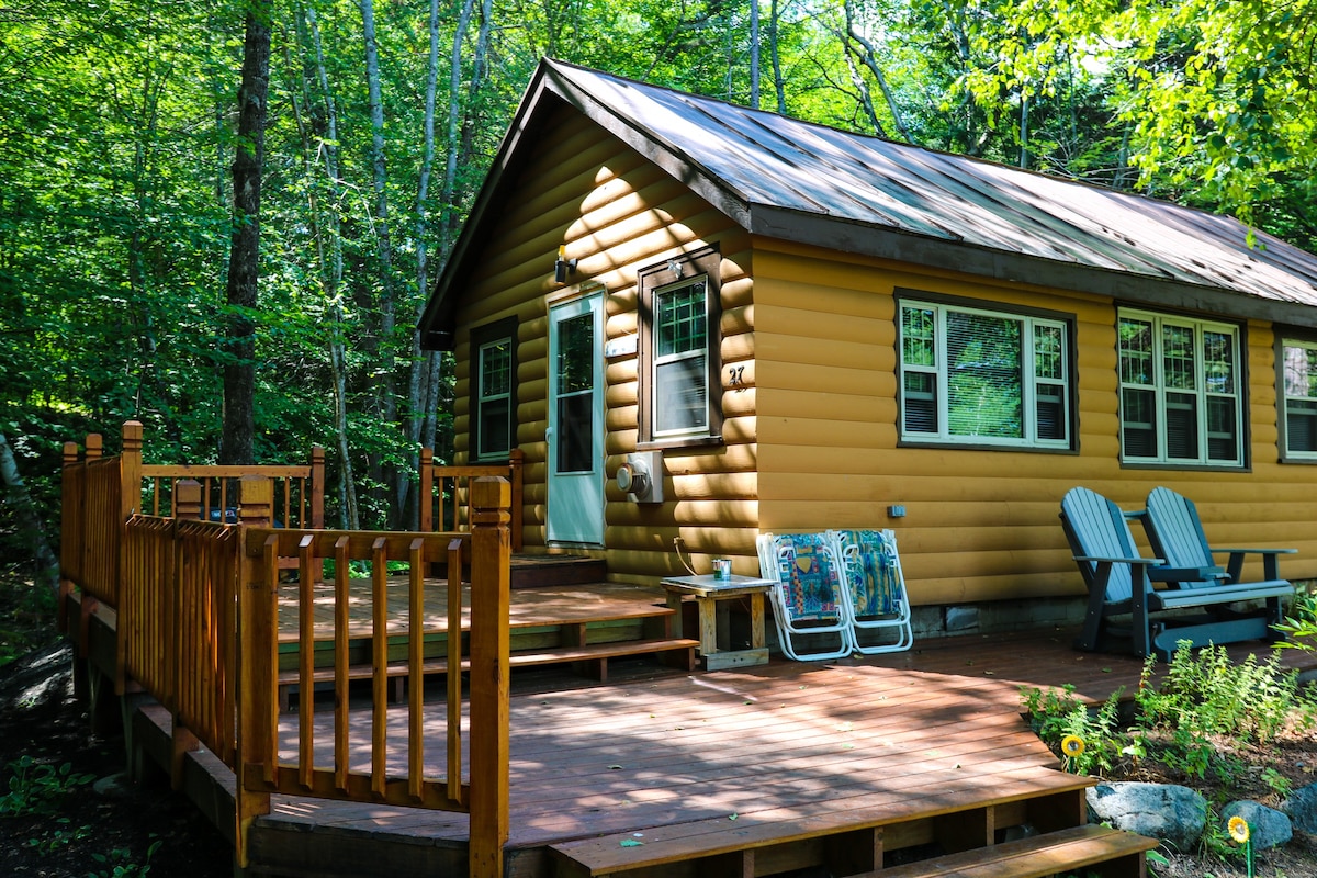 俯瞰湖泊的传统木屋小屋