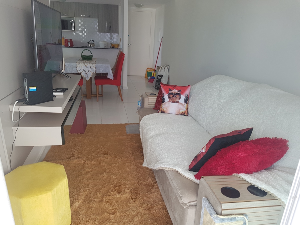 Apartamento super confortável em frente a praia