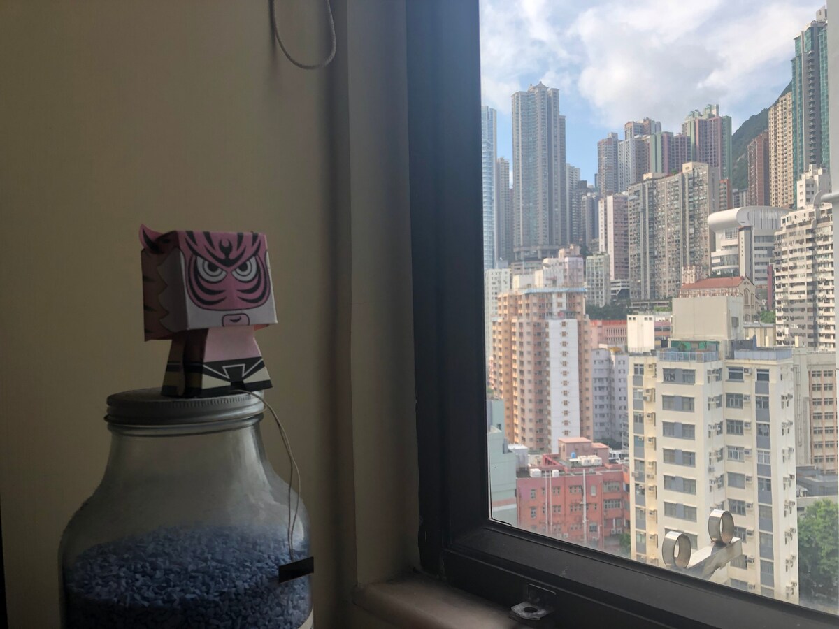 香港天际线顶端漂亮明亮的公寓