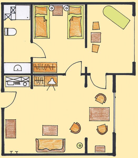 Christine公寓式酒店（ Bad Füssing ） ，带小厨房的花园/公园套房（ 43平方米）
