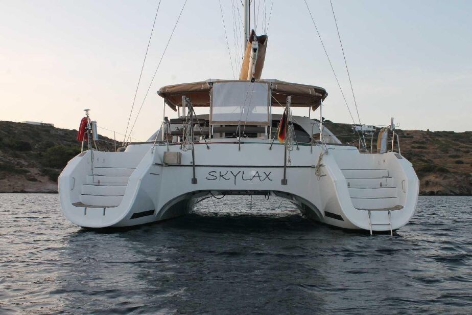 Catamaran with skipper in Greek islands