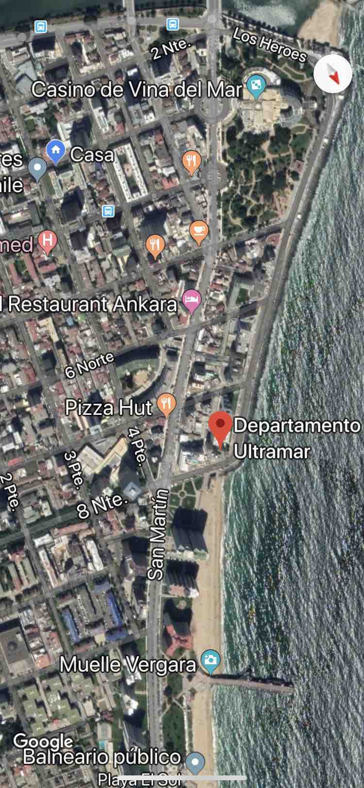 Departamento Playa Acapulco, a pasos del Casino.