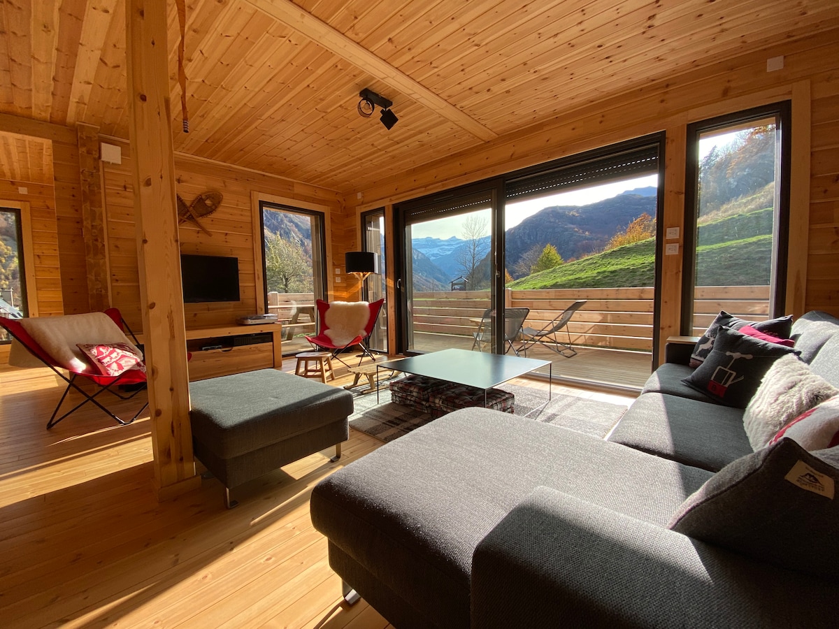 Chalet Pyrenees Gavarnie Gedre ， 2个家庭，水疗