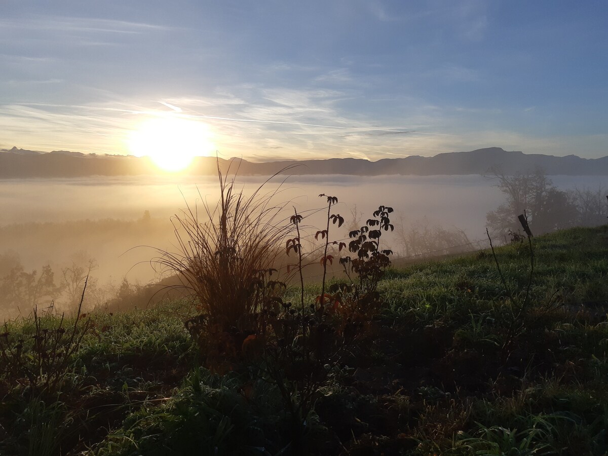 Fenière chaleureuse/vue remarquable/ calme