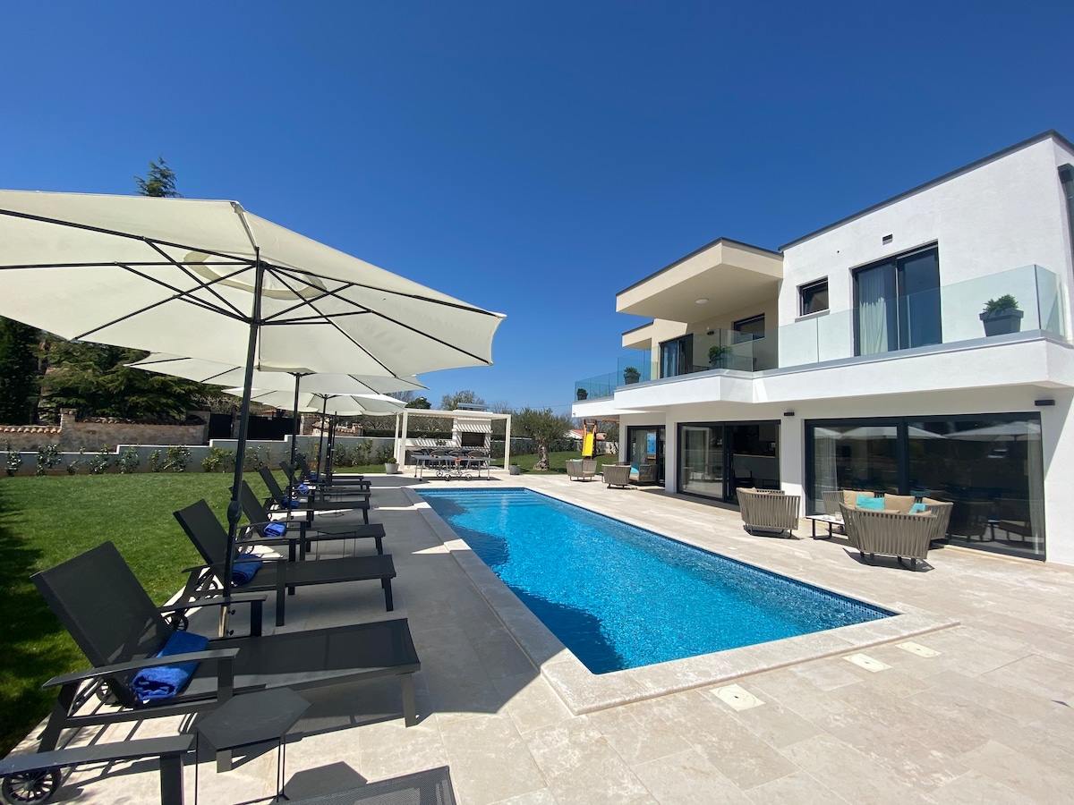 Istria-villa Frani-large pool-parking