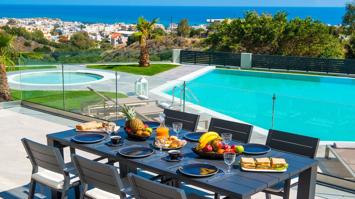 Orama Villa, 4 bedrooms, private pool, sea view