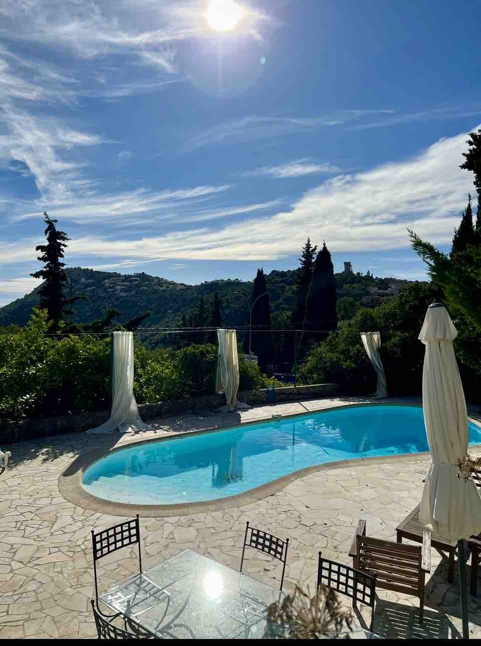 Panoramic Sea View AirC Villa w. Monaco附近的泳池