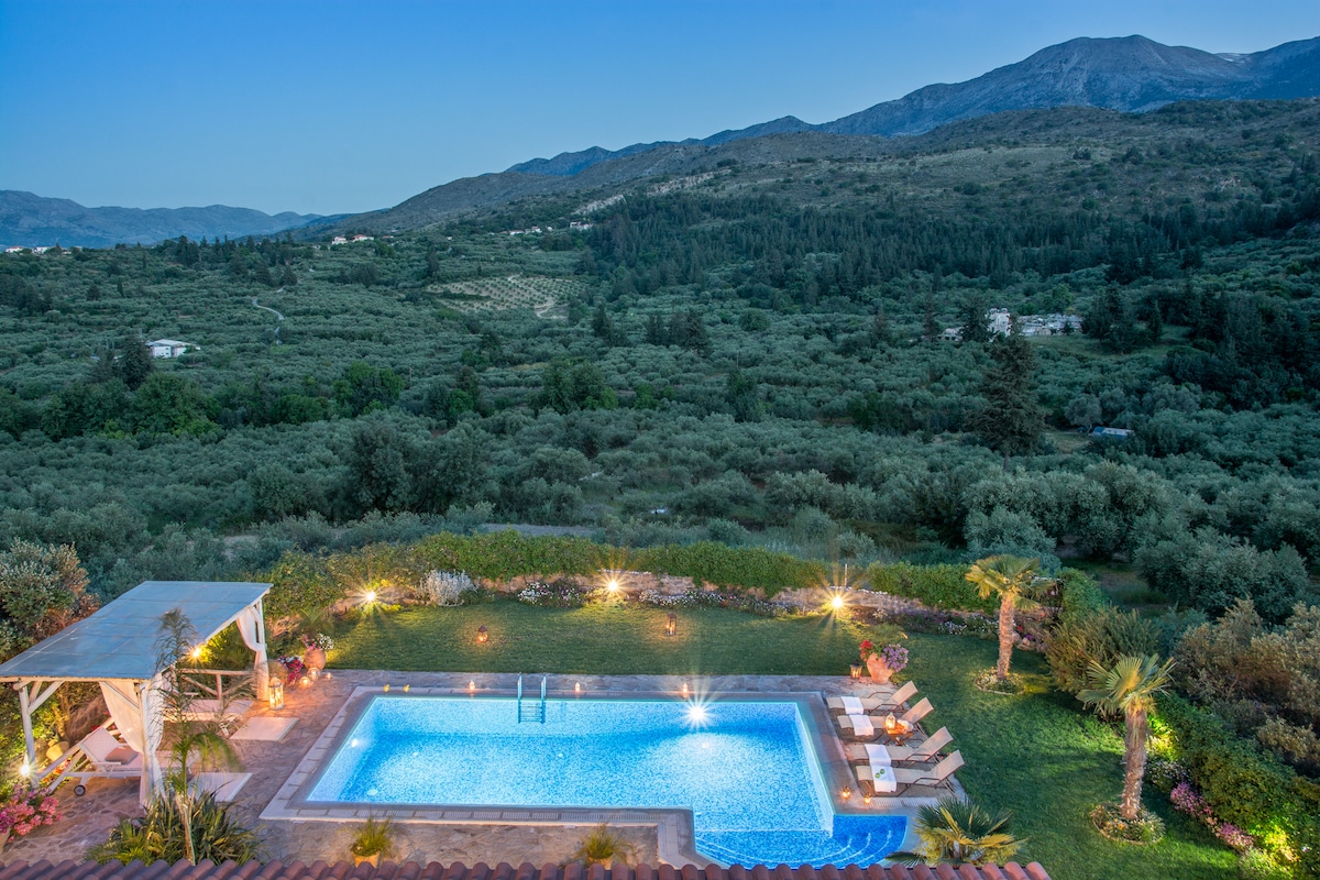 Kalithea villa Chania Crete,  privete pool  view