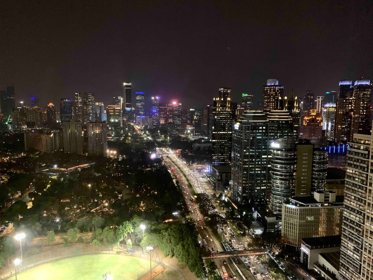 1BR High Rise Apt Spectacular View 1 min from MRT