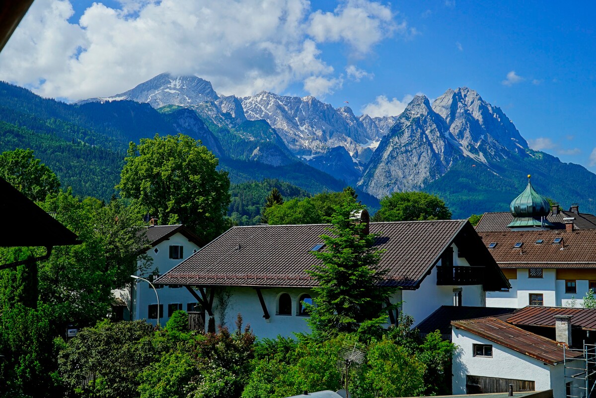 在正中体验和享受Garmisch