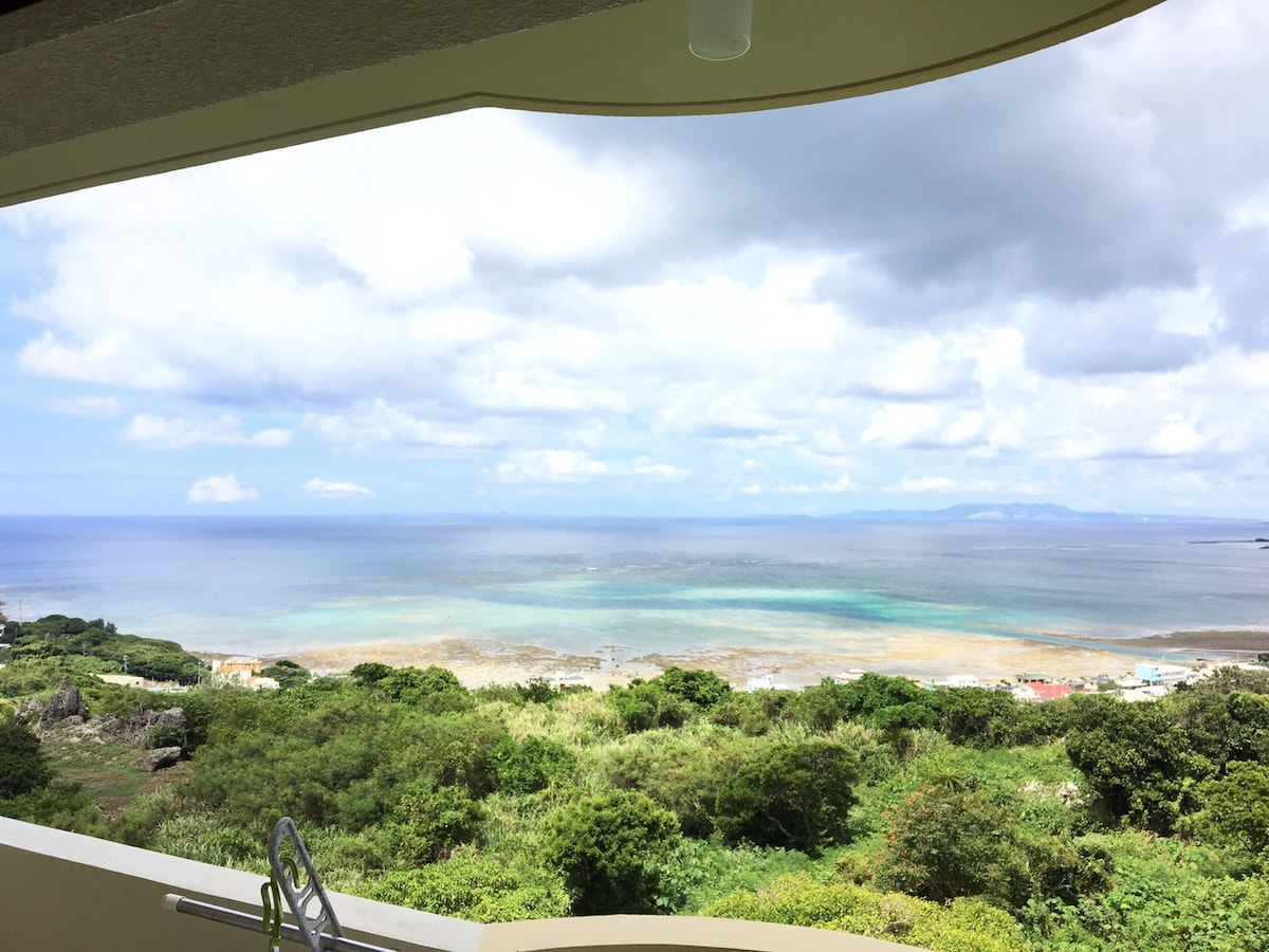 從房間裏看到的超美麗的大海的絕景！真正的感動海景！302