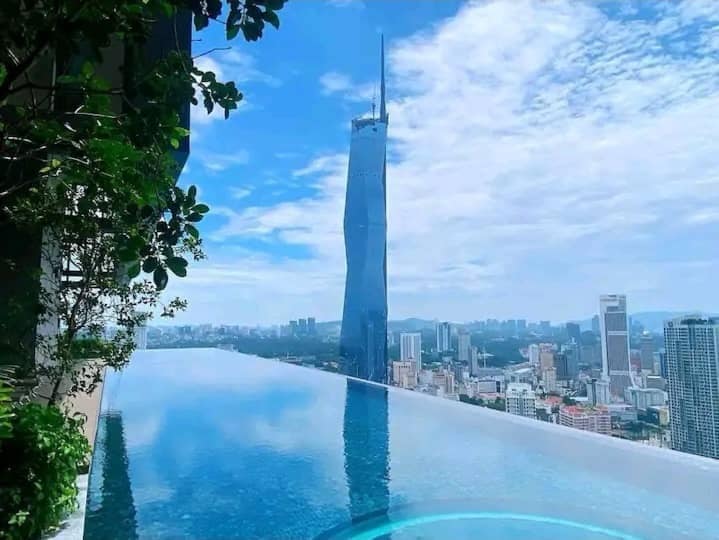 1卧室现代城市天际线景观，吉隆坡城中城无边泳池