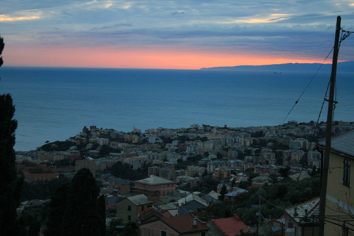 Borgo Carmo ，您住在绿色植物中，欣赏海景