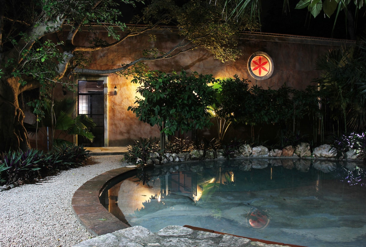 带天然井风格泳池的房子：河别墅（ Villa Ha ）