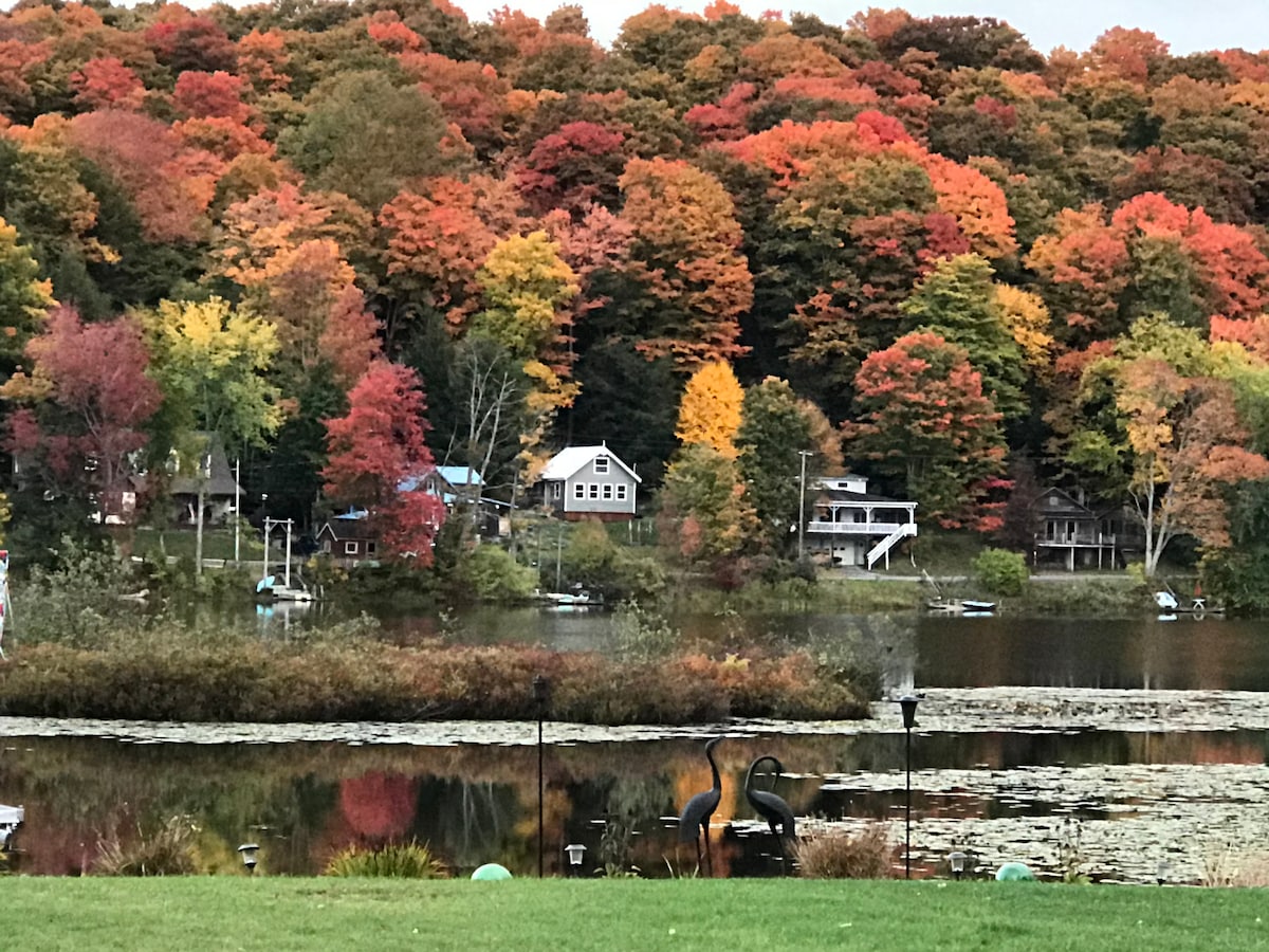 戈顿湖（ Gorton Lake ）的蓝鹭湖之家（ Blue Heron Lake House